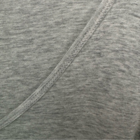 PETITE BATEAU Button Front 3/4 Sleeve Tee V-Neck Top 100% Cotton Light Gray 18Y - Picture 6 of 14